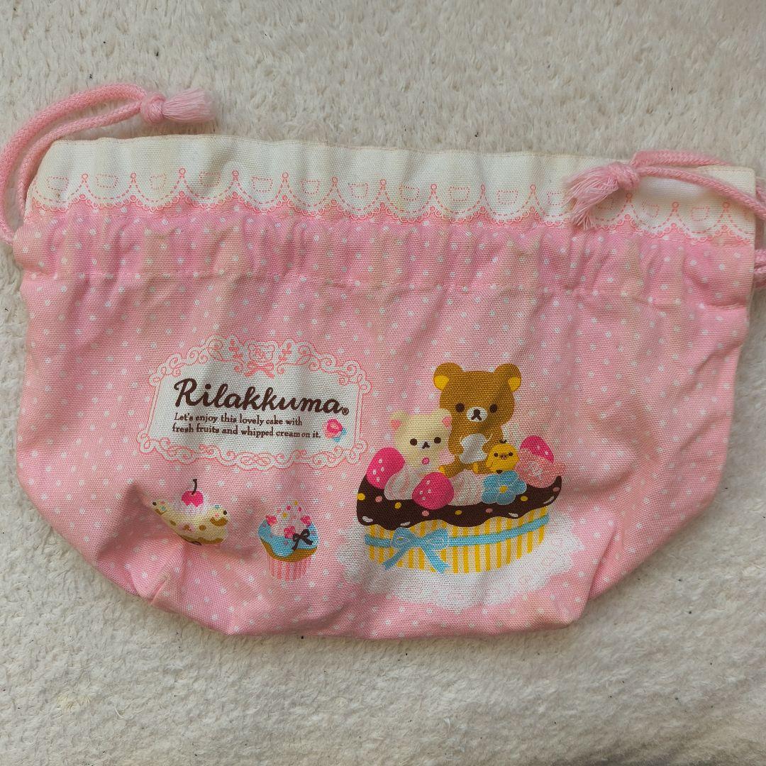 リラックマ 巾着 ピンク ドット柄 スイーツ