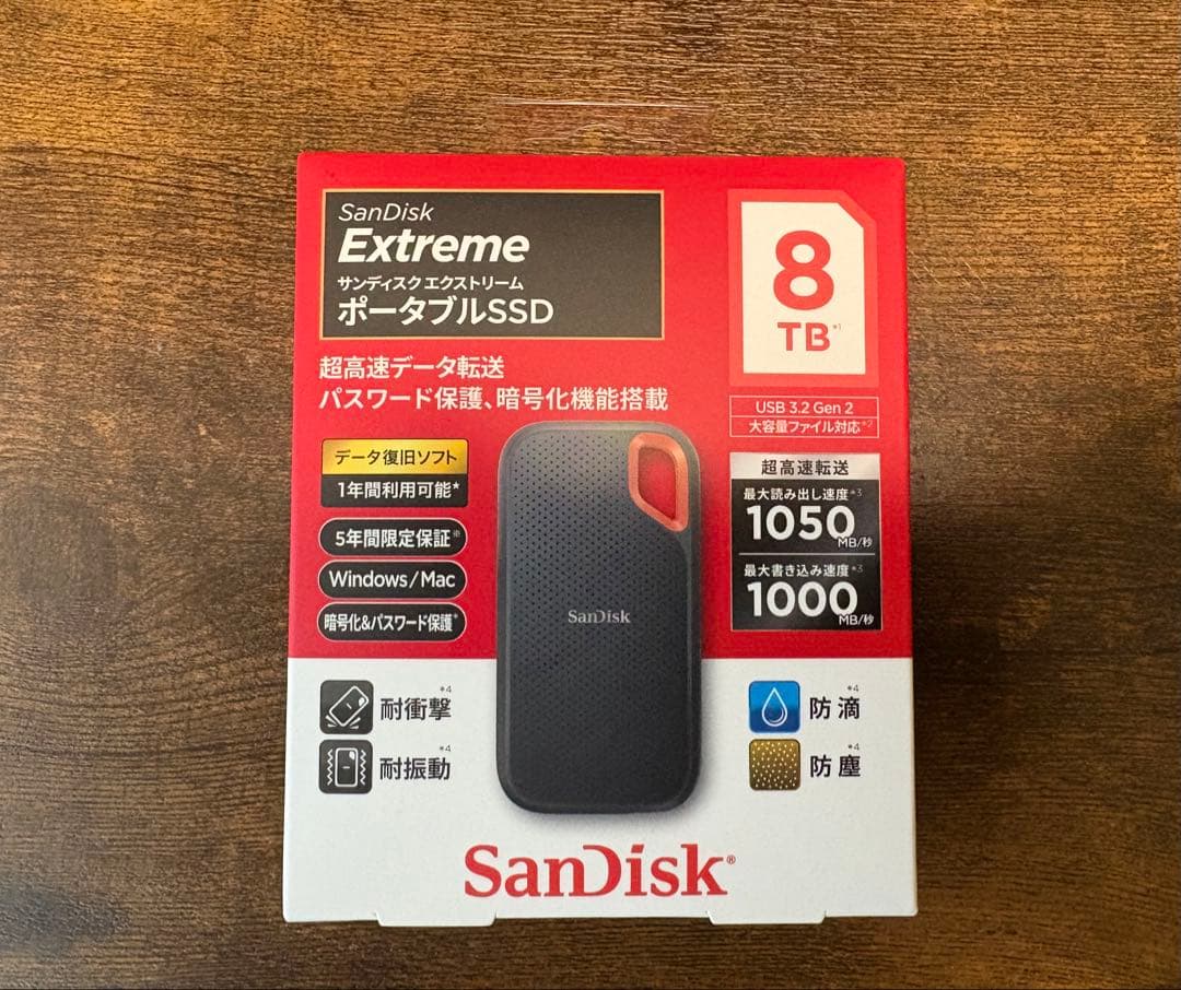 SanDisk Extreme ポータブルSSD 8TB