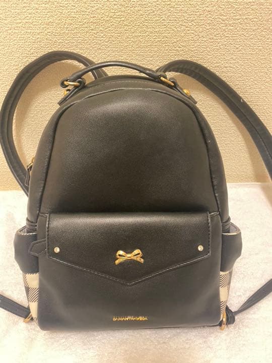 Samantha Vega サイドチェック ポーチ付 リボンリュック