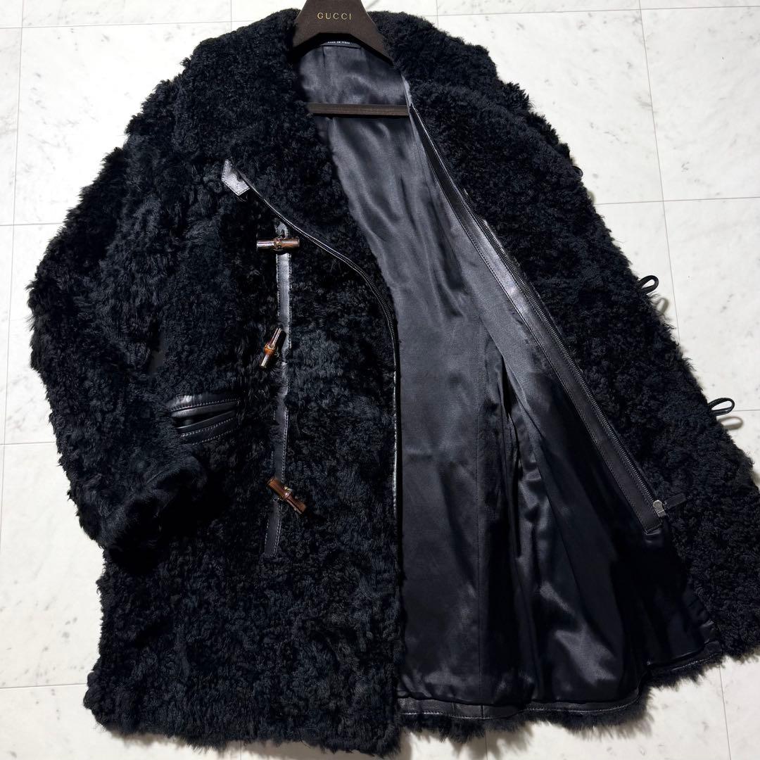 GUCCI by Tom Ford リアル アルパカ コート 毛皮 バンブー 黒