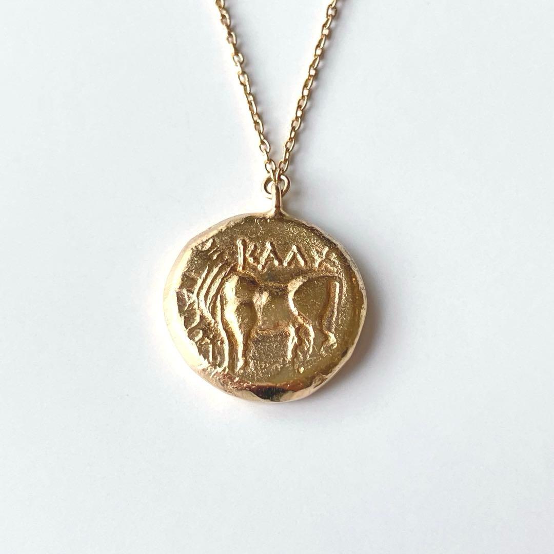 h*8様 MARIHA Horse コイン ネックレス オーバルチェーン40cm