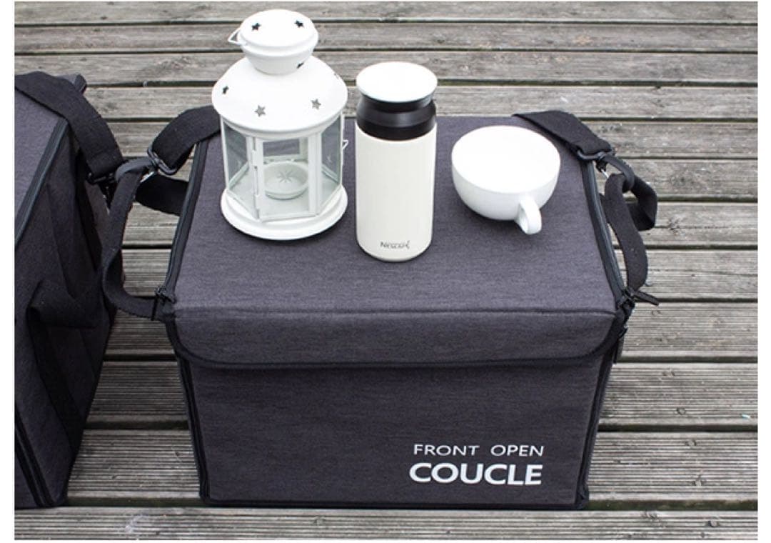 COUCLE キャンプボックス 60ℓ グレー 持ち運び便利なショルダー付き