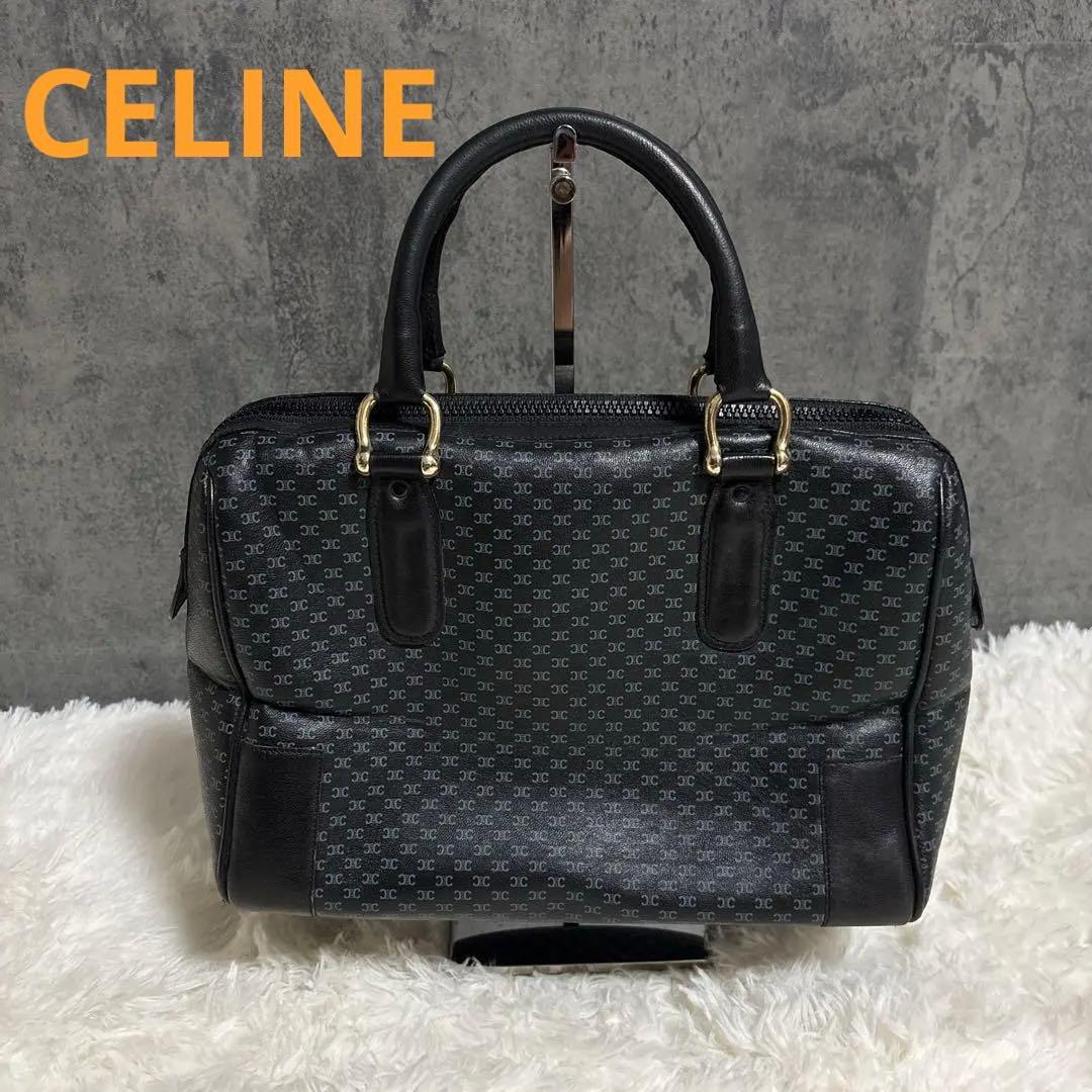 セリーヌ CELINE マカダム ミニボストンバッグ ブラック