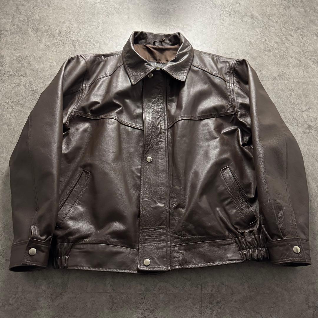【美品】スポーツジャケット　レザージャケット　XL A-2 短丈　ボンバー　本革