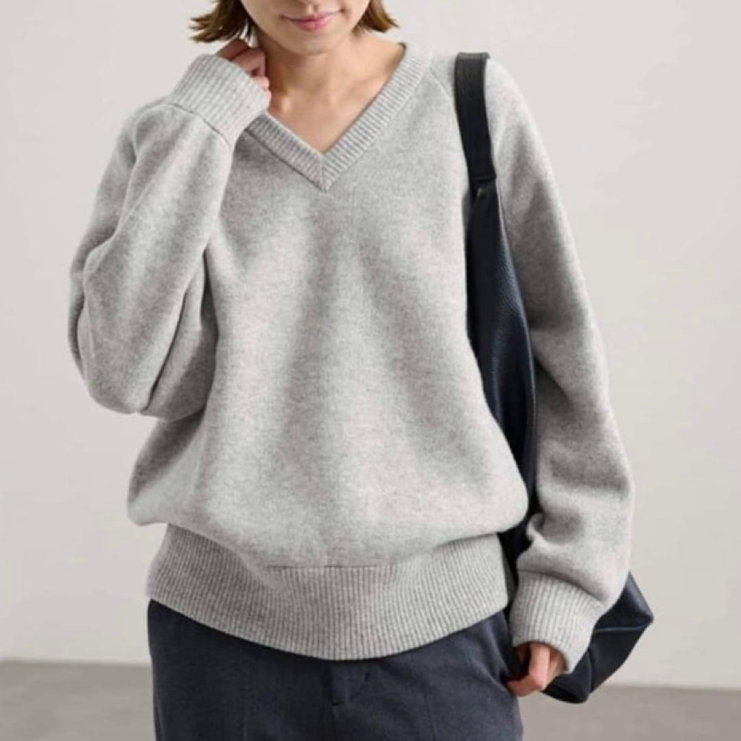 美品 フレームワーク アクア AQUA Ｖネックプルオーバーニット カシミヤ混