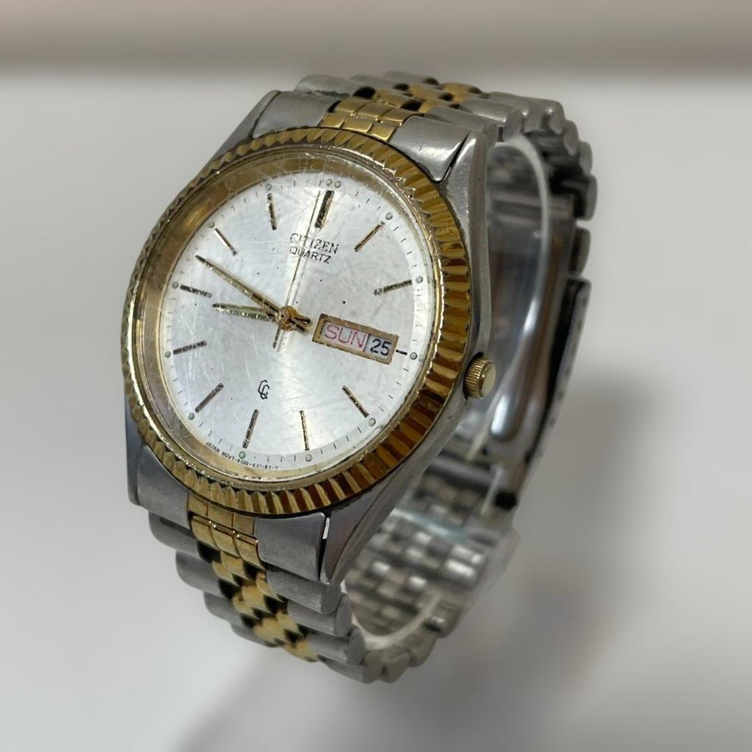 CITIZEN QUARTZ シチズン クォーツ デイデイト 腕時計 コンビ