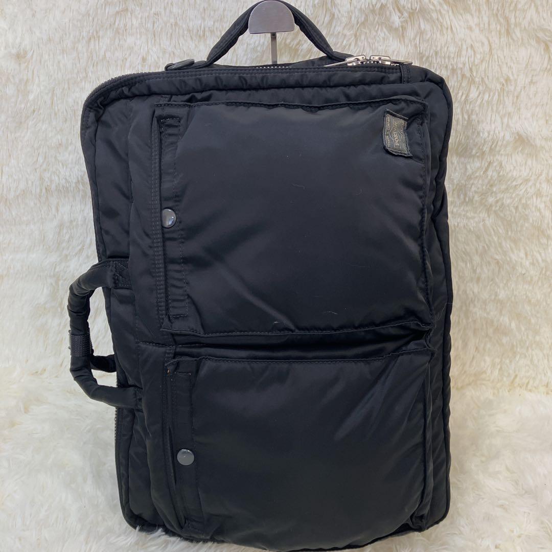 極美品 ポーター タンカー ブリーフケース リュック 2層 黒 ナイロン A4