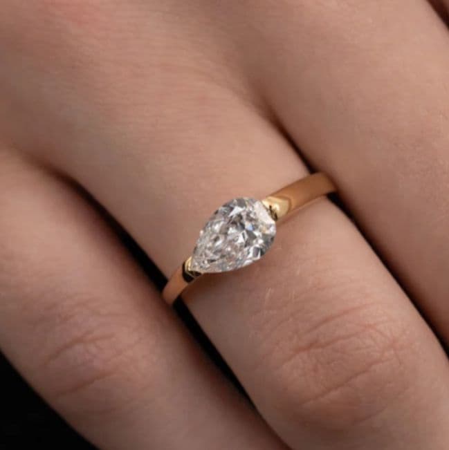 PRMAL FACET 1CT PEAR RING 9号 K18