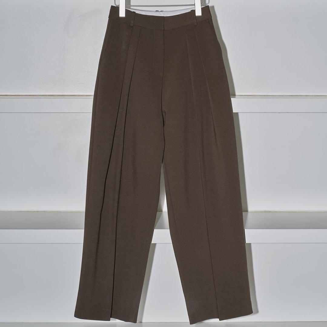 TODAYFUL Bonding Wide Trousers 38 モスグリーン