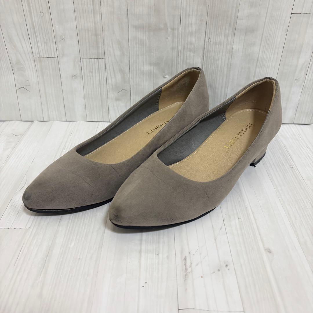LiBERTYDOLL ポインテッドトゥパンプス グレーレディース 23.5