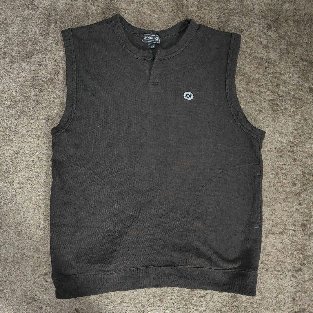 00’s vintage ノースリーブトップス ポケット有 黒 グランジ y2k