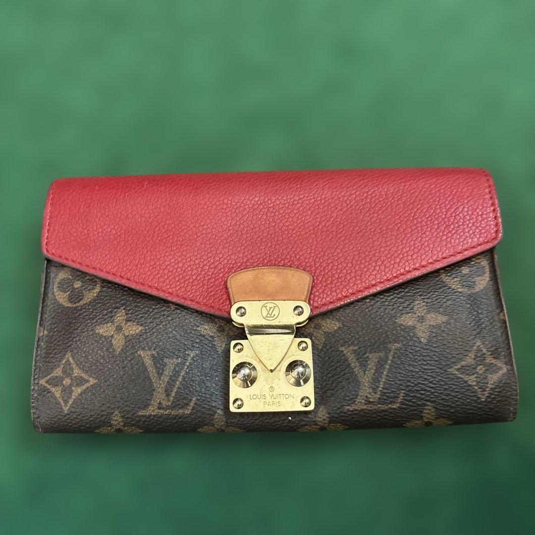 ルイヴィトン 長財布 モノグラム×赤 Pallas