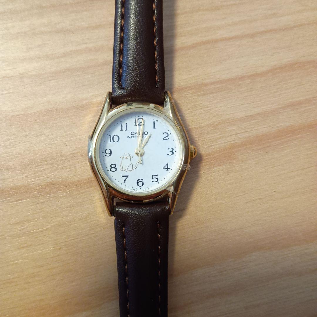 【難あり】CASIO 猫柄の腕時計