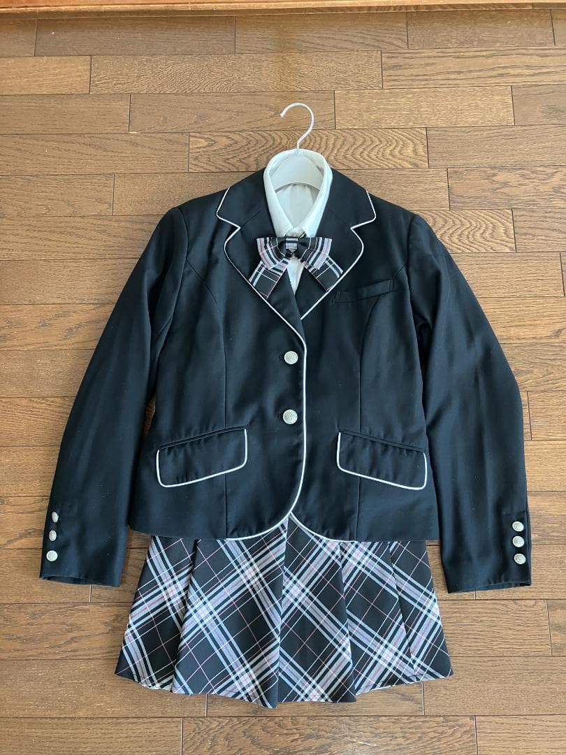 キッズ　子供用　フォーマル　制服　卒業式用　ブレザースカート　シャツセット