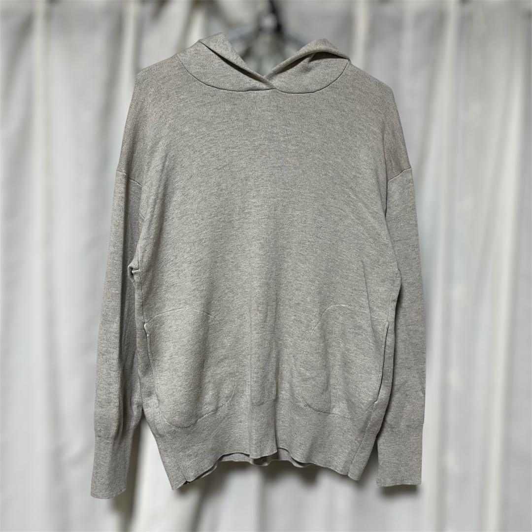 23区⿻コットンウール ニット パーカー38 M グレージュ