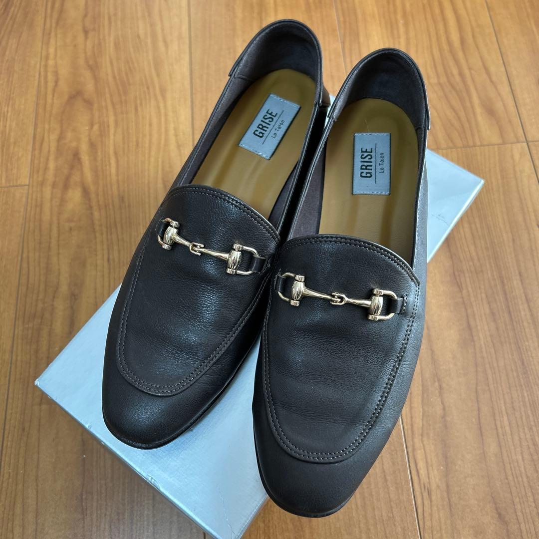 ルタロングリーズ　レザー　ビットローファー 25.5