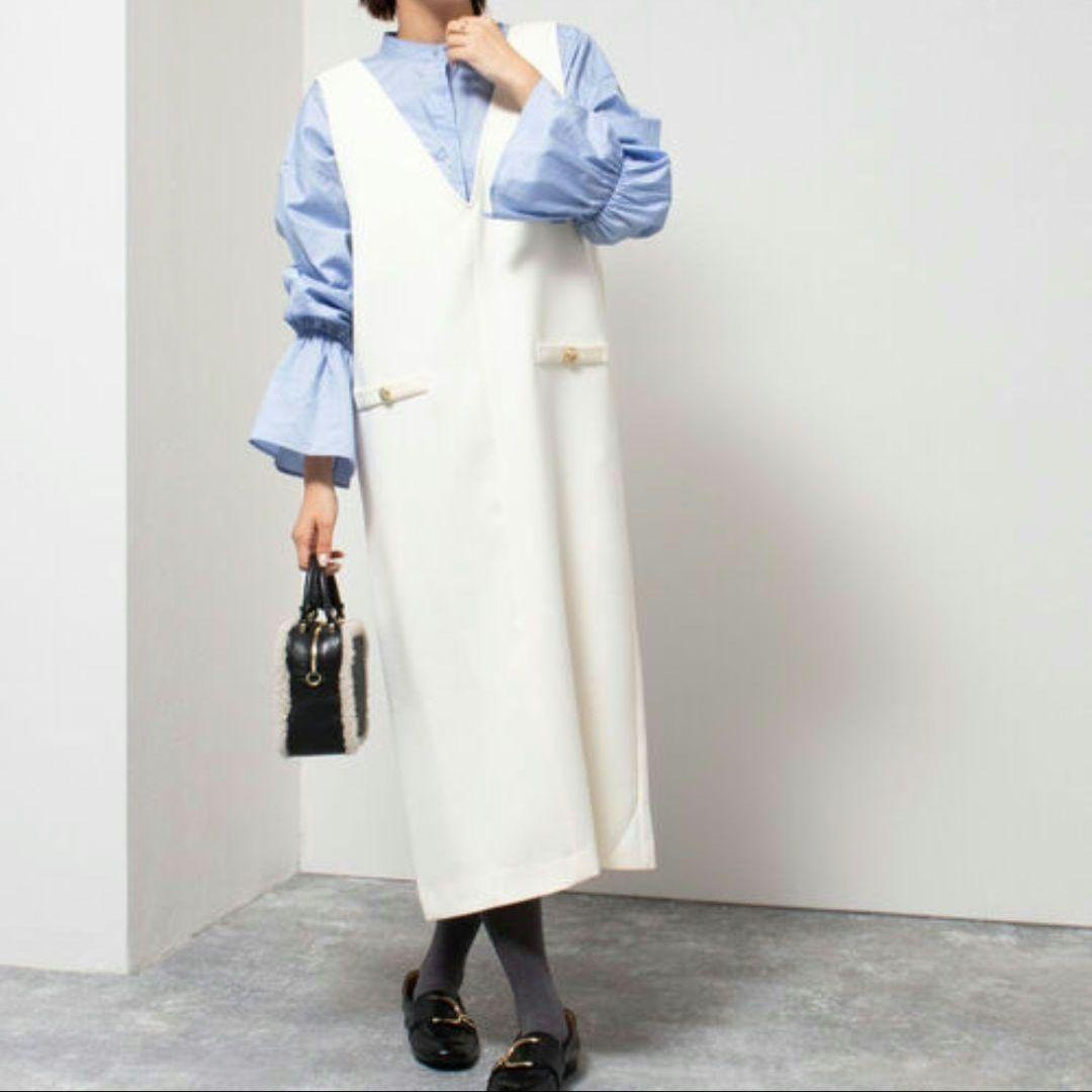 【極美品】ノーリーズ【WEB限定】ジャンパースカート 白　近年モデル