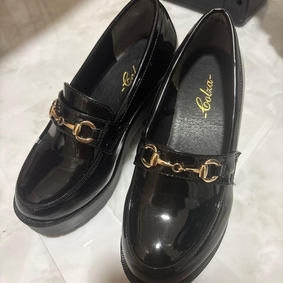 Colza 厚底 ビットローファー ブラックサイズs