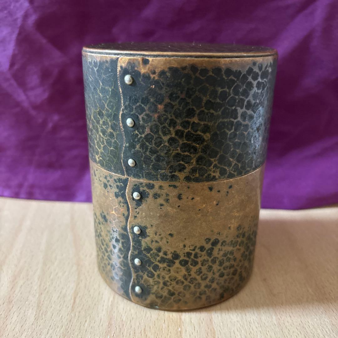 銅器茶筒　富貴堂