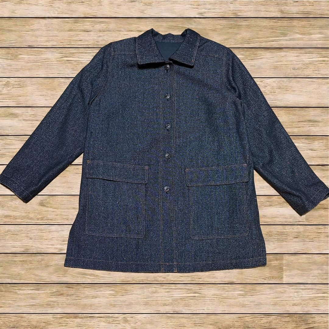 デニム ジャケット インディゴ 濃紺 ライトアウター 古着 カジュアル