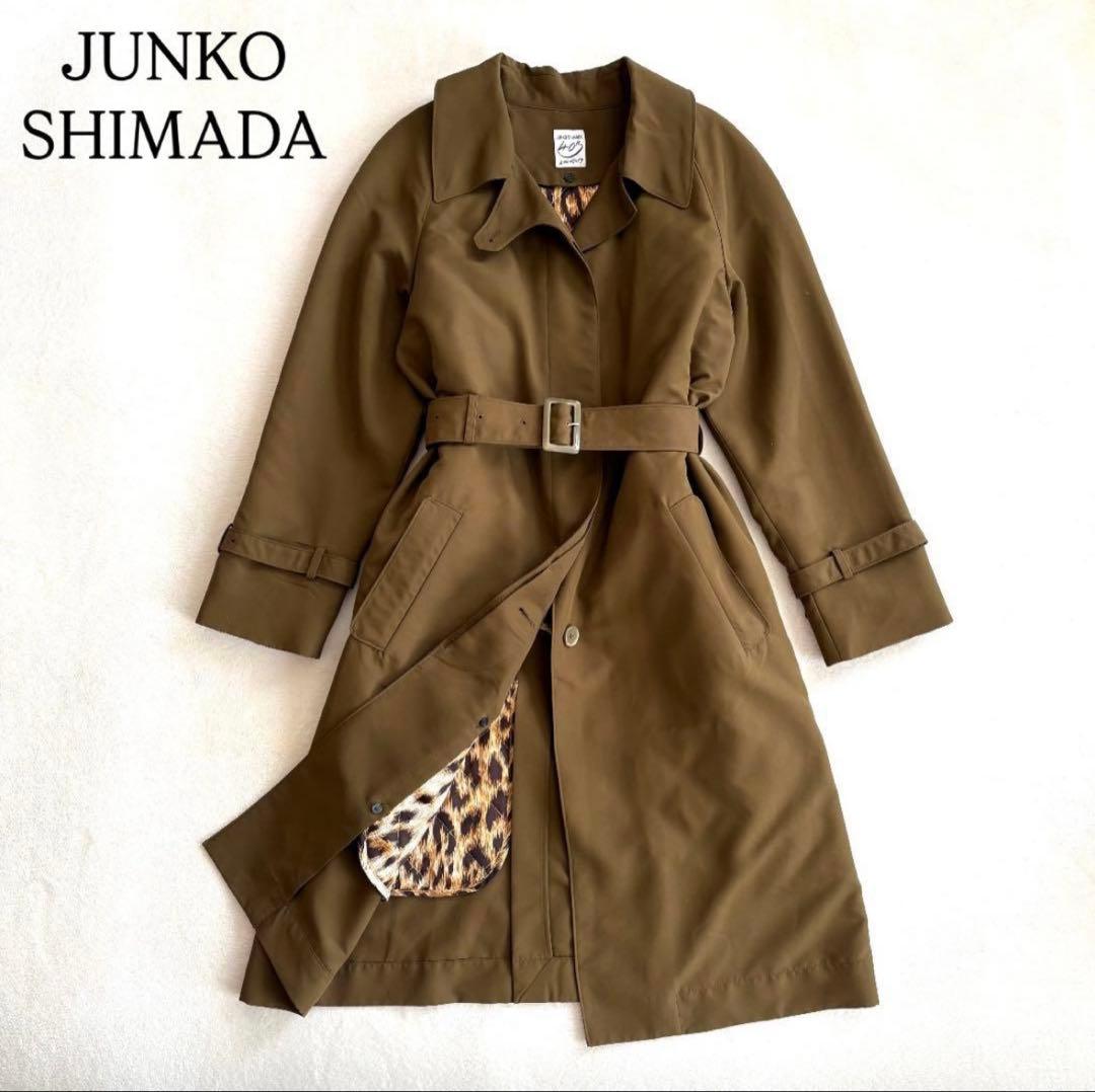 【ジュンコシマダ】40周年 ライナー付き トレンチコート オリーブ レオパード