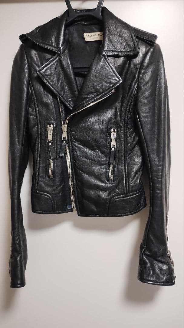 BALENCIAGA ラム ダブルライダースジャケット