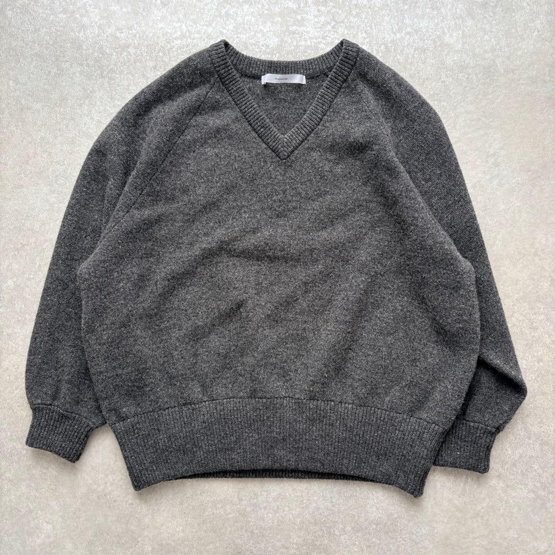 FRAMeWORK AQUA Vネックプルオーバー チャコールグレー 人気カラー