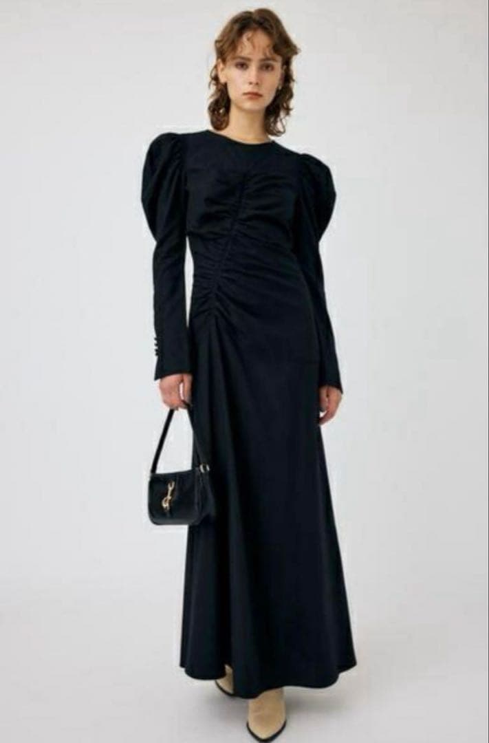 moussy ASYMMETRIC GATHER LINE ドレス