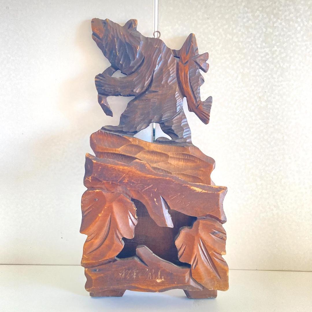 北海道 民芸品 土産 木彫り熊 鮭 レターラック 郵便受け 昭和レトロ 昭和新山