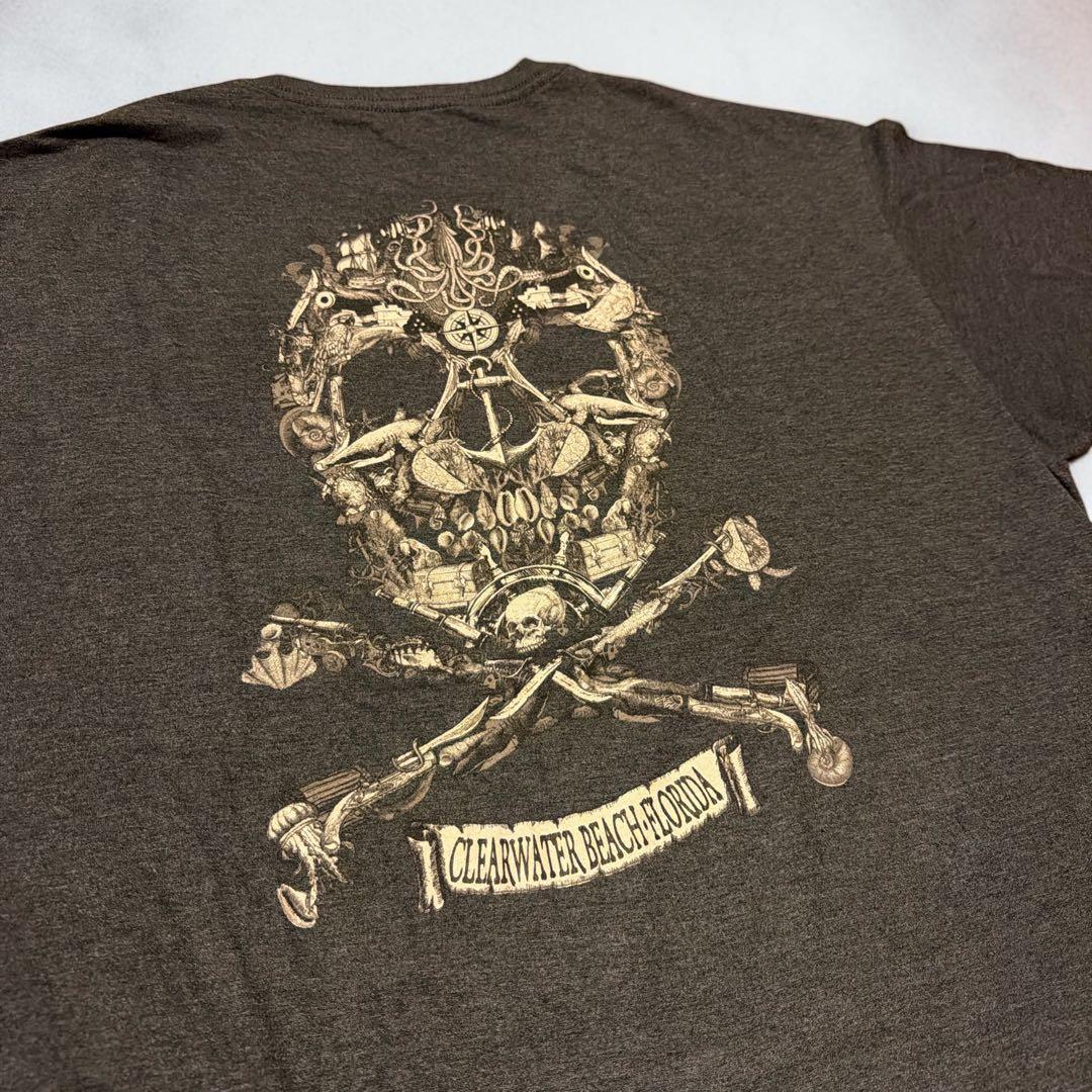 スカル グラフィック Tシャツ 2XL ダークグレー
