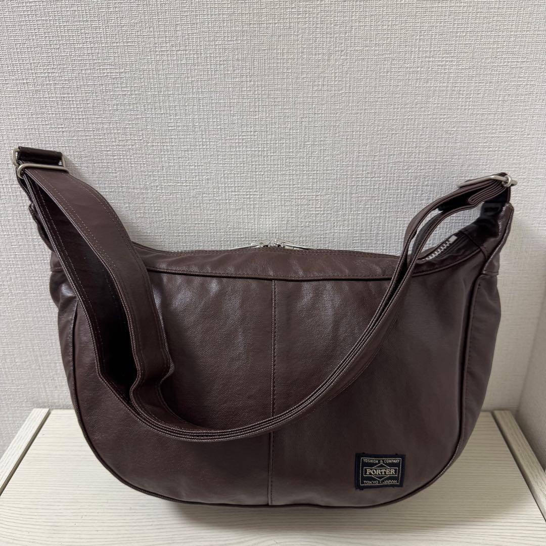 【新品同様】 PORTER ポーター　フリースタイル ショルダーバッグ ブラウン