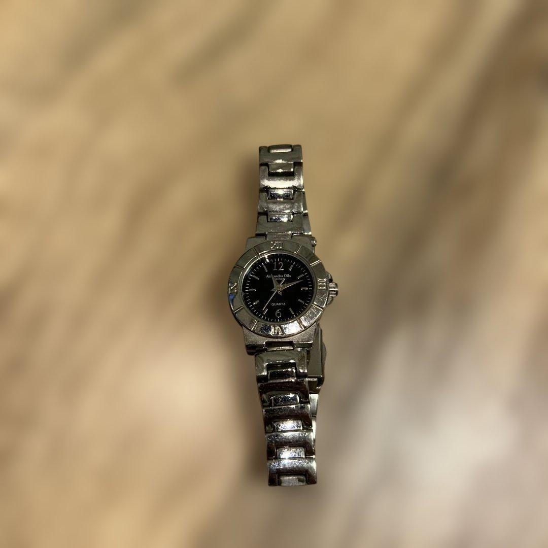 シルバー ステンレススチール アナログ時計　電池切れ　腕時計　レディース