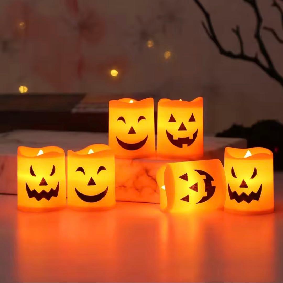 ア*キ様 ハロウィン LEDキャンドルライト 6個セット ジャックオーランタン