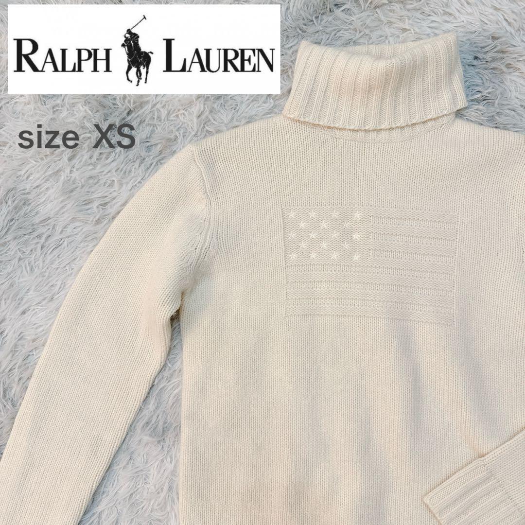 美品◇ Ralph Lauren ラルフローレン ニット 国旗 ウール XS