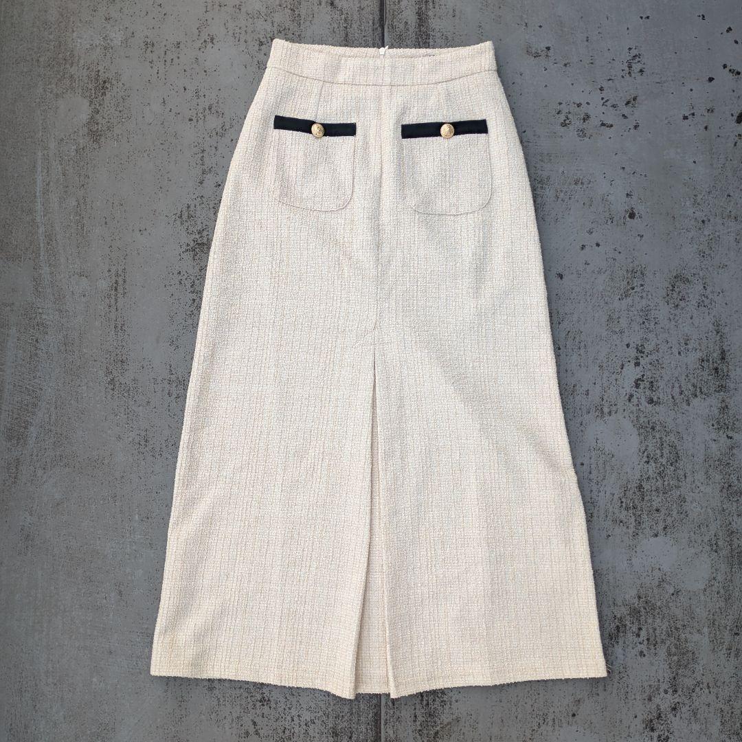 レディース タイトスカート MADEINOST ロング丈 白 M vintage