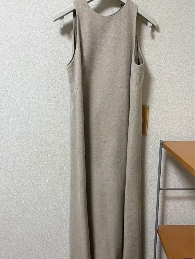 vermeil イエナ　ベージュ ヘリンボーン ノースリーブワンピース　訳あり