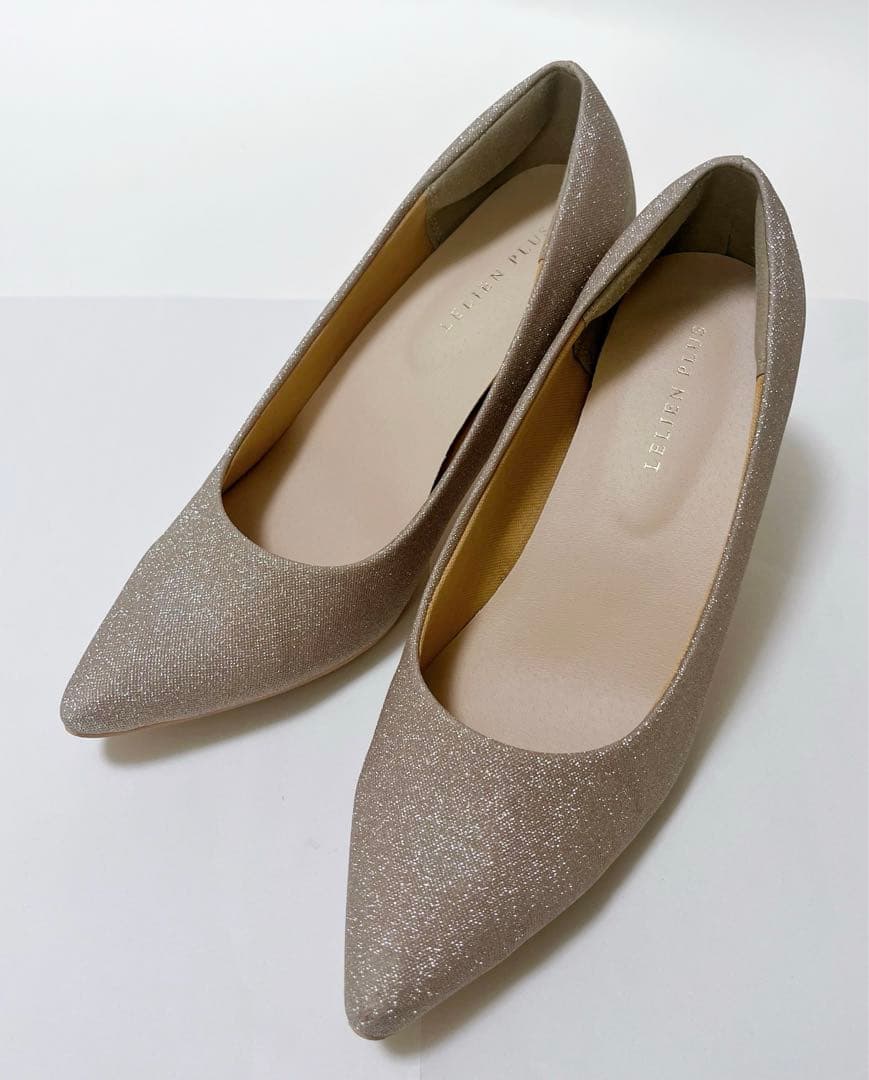 【Amiami】走れるパンプス 7cmヒール グリッター 23.5cm