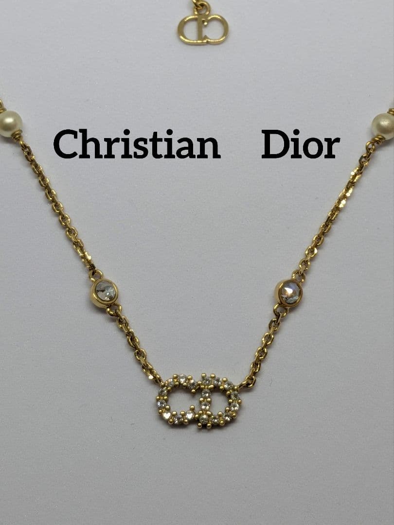 Christian Dior CDロゴ ネックレス ゴールド❦