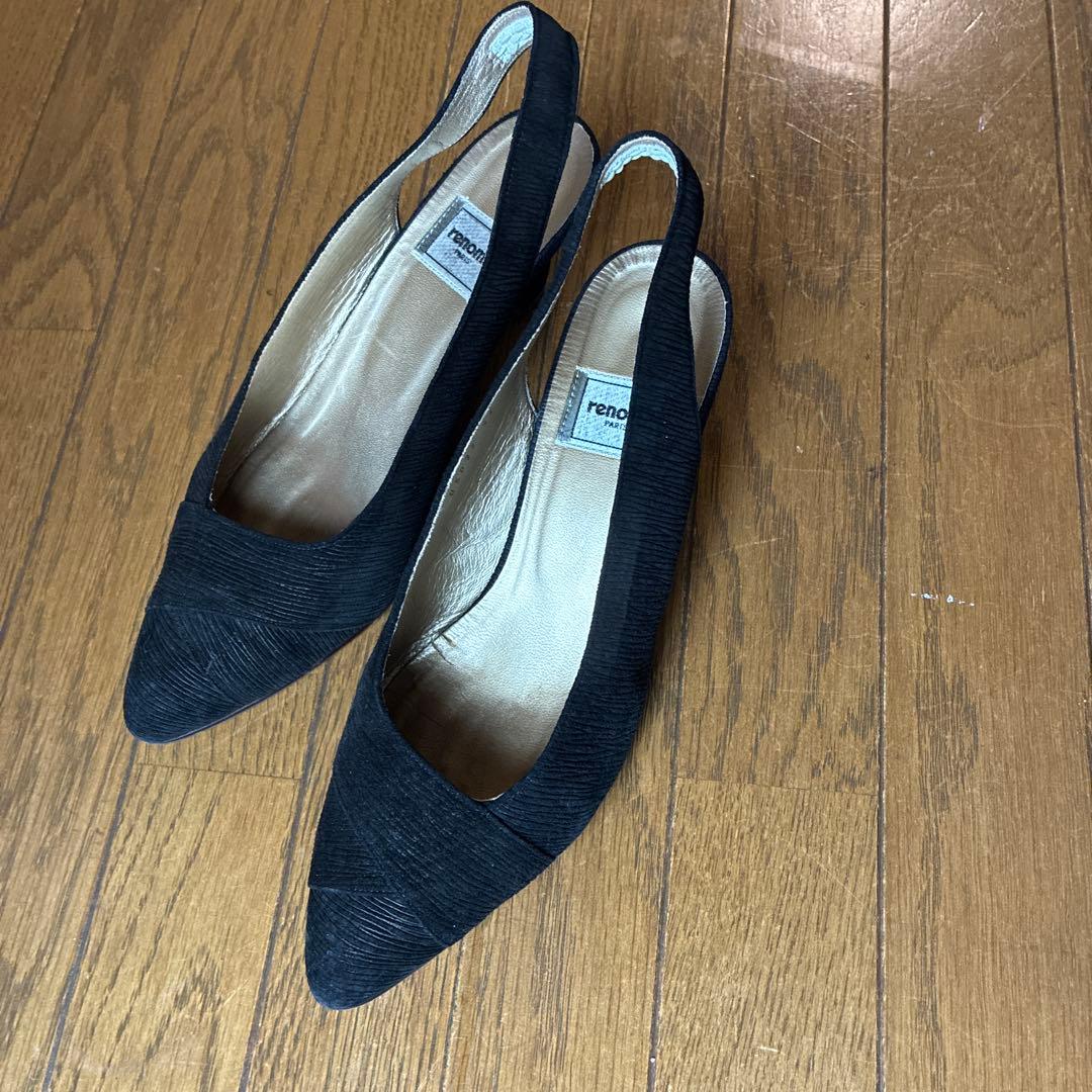 [大幅値下]renoma PARIS バックストラップ パンプス ブラック