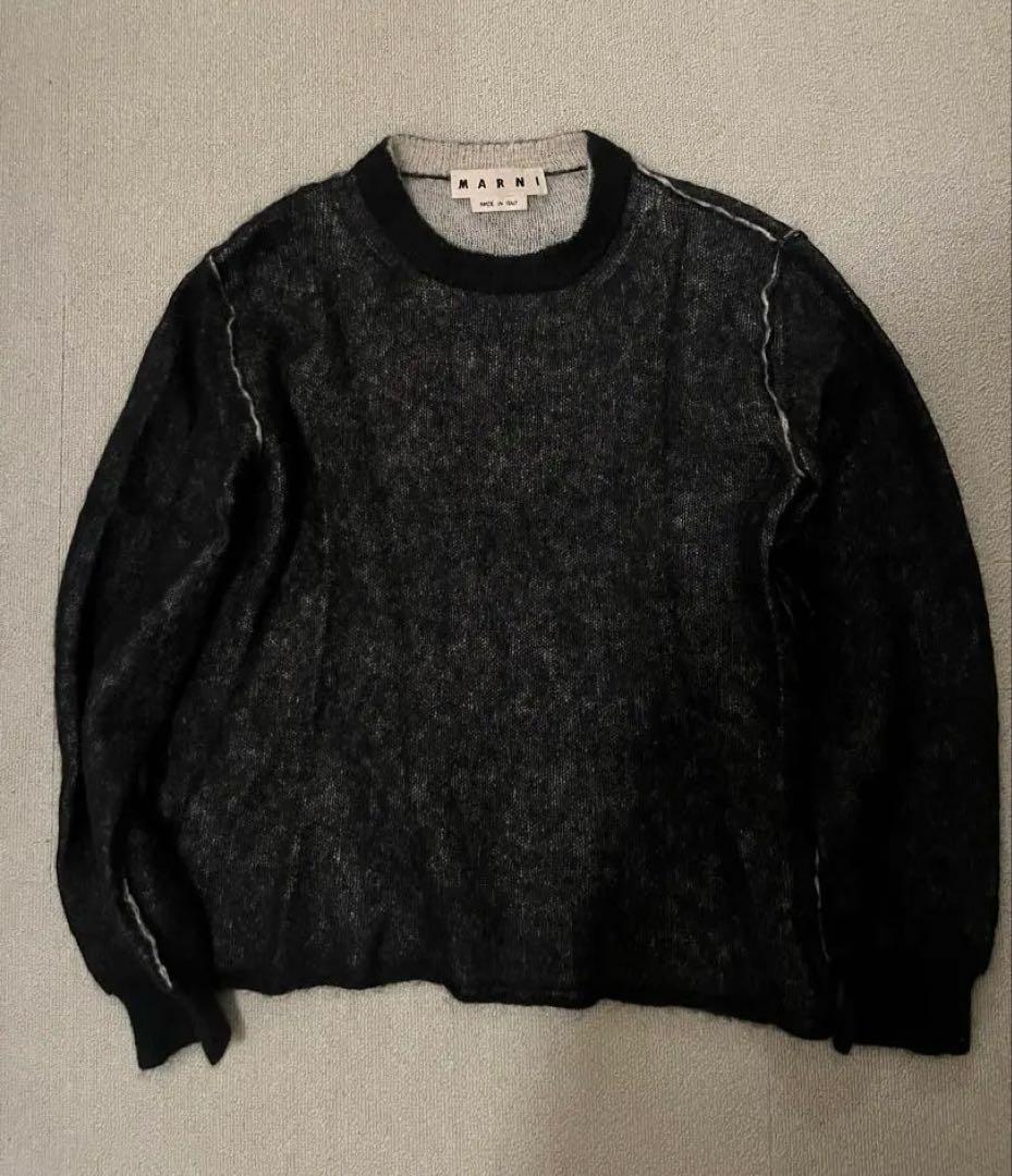 MARNI ブラック/グレー ニットセーター