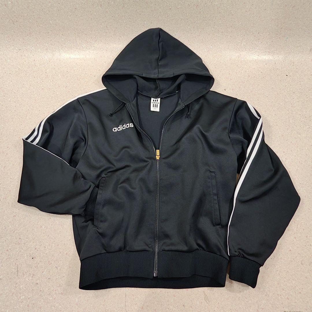 adidasジャージ素材XLパーカー黒メンズ