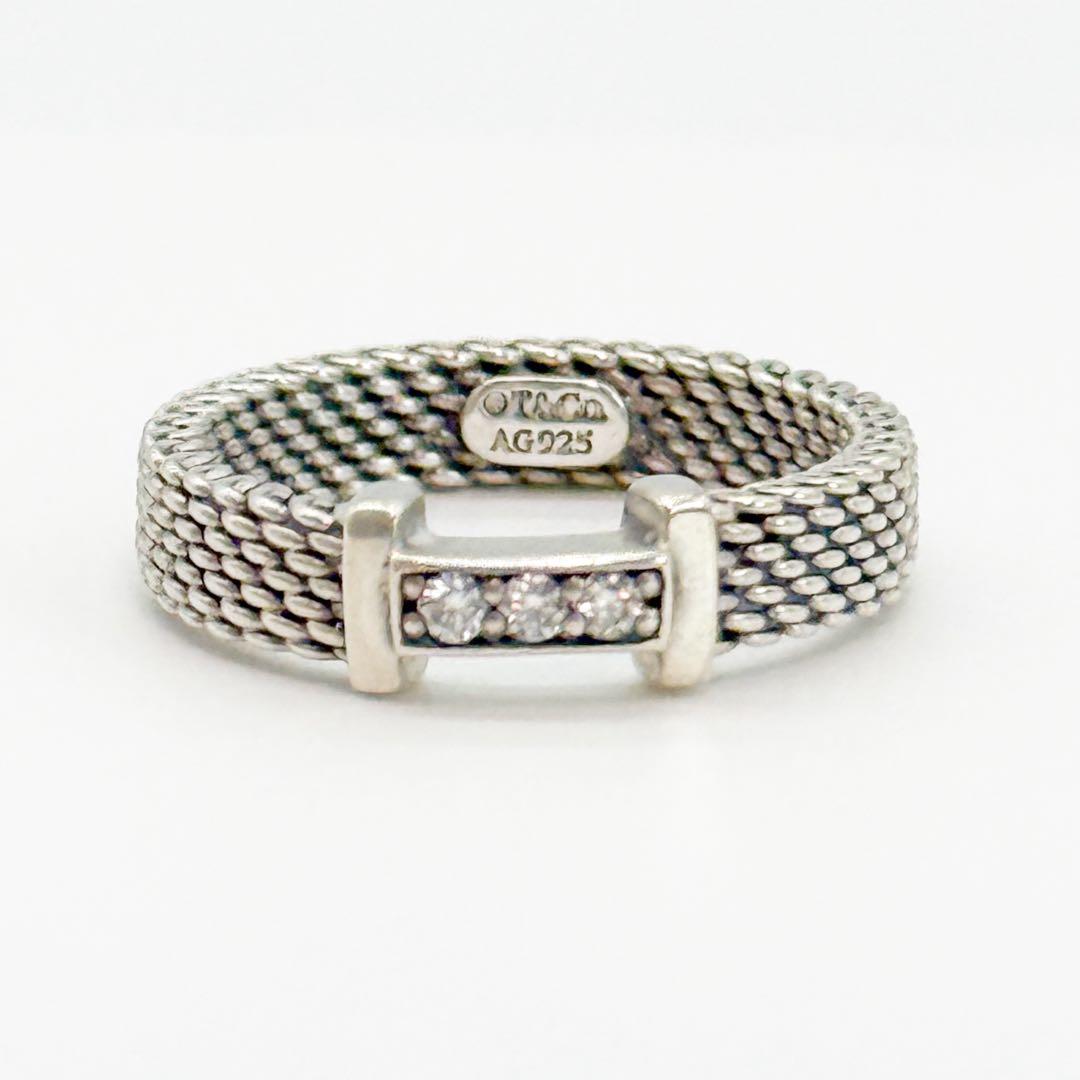 TIFFANY&Co. サマセット メッシュ 3Pダイヤモンド リング 7号