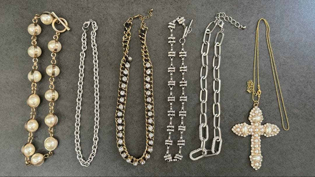 ネックレス 6点セット まとめ売り パール クロス