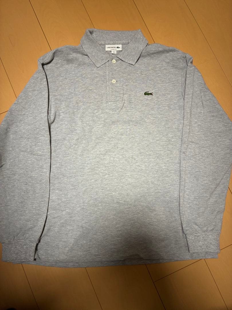 LACOSTE CLASSIC FIT グレー ポロシャツ長袖