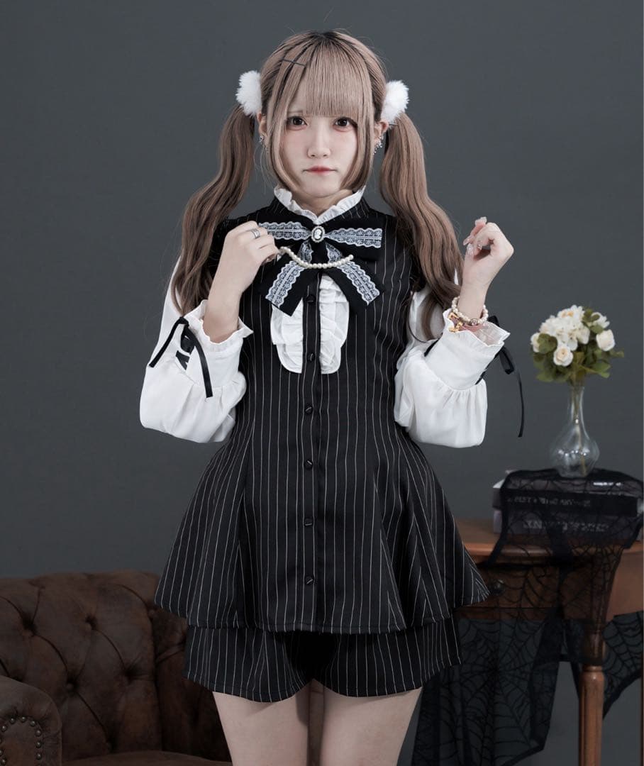 pal elfy ストライプセットアップ（ブラック/ホワイト）