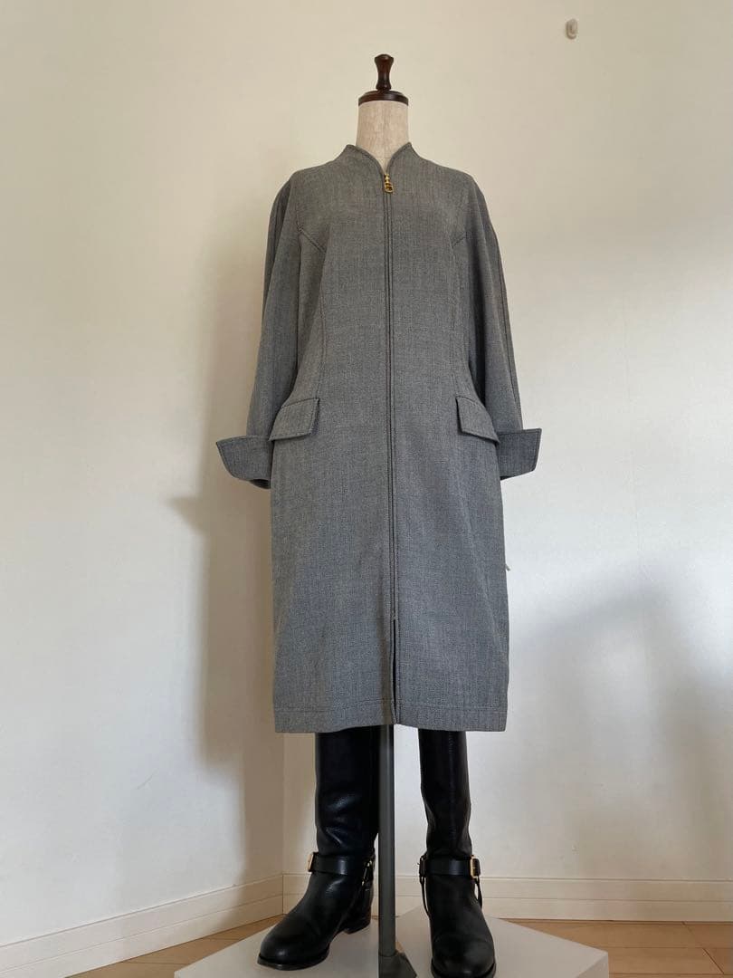 新品未使用【クリスチャンディオール】ストレッチウールジップアップドレス　立体裁断