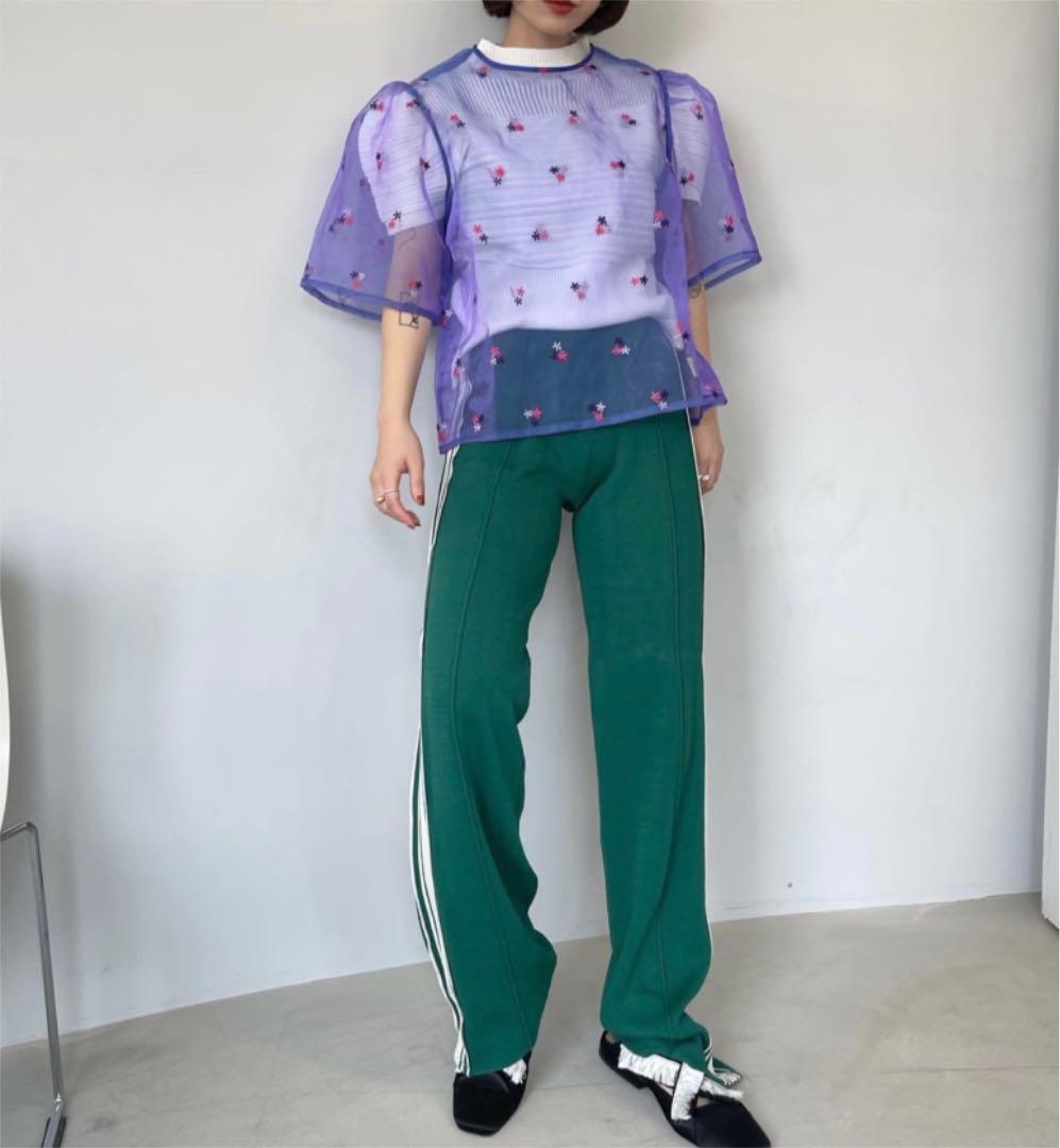 【SANSeLF】エンブロイダリーオーガンジーブラウス