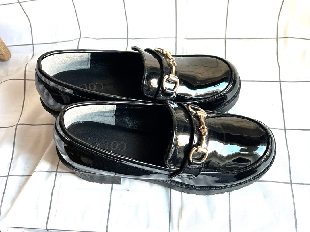 ビットローファー　レディース　　 厚底5.5㎝　ブラック