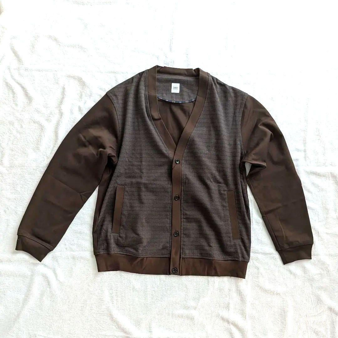 TAKEO KIKUCHI グラフチェック カーディガン M ブラウン系 長袖