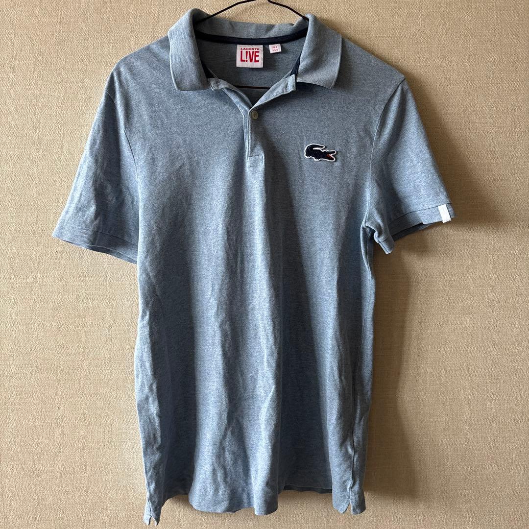 LACOSTE L!VE ブルーグレー ポロシャツ FR 2 / US S